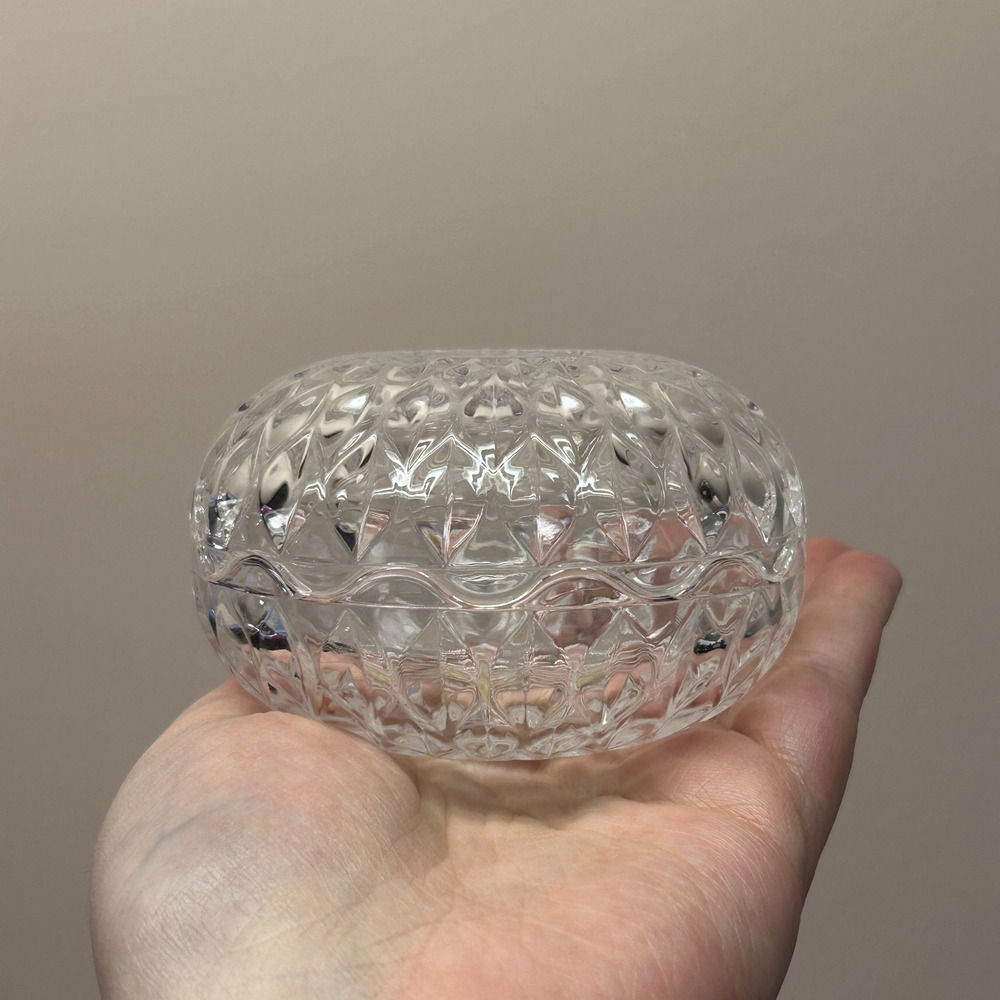 VTG Cristal d'Arques France Genuine Lead Crystal Clamshell‎ Trinket Jewelry Dish